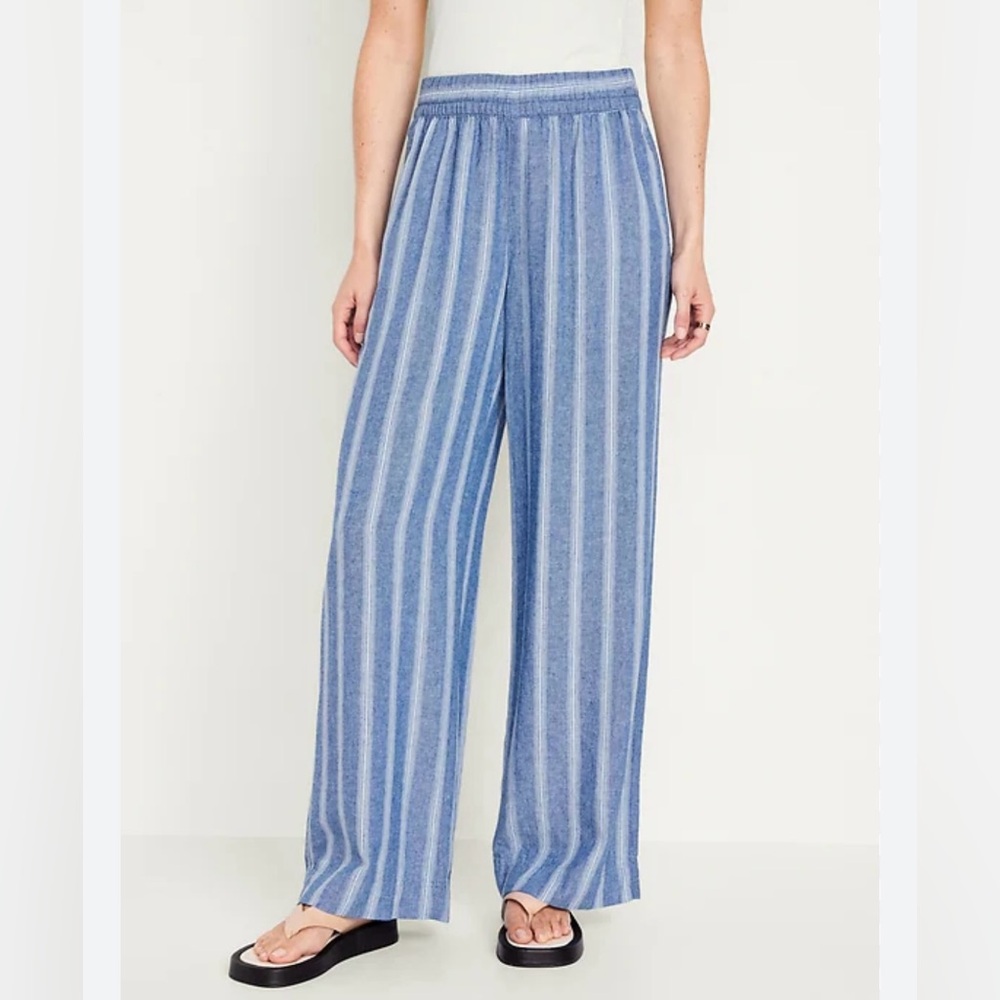 Old Navy High-Waisted Linen-Blend Wide-Leg Pants Size M SOLD OUT IN STORES